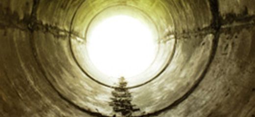 Camera view of the inside of a plumbing pipe